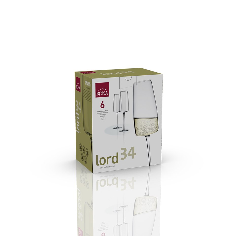 RONA Lord 尊爵系列 香檳杯 340ml 原廠6入彩盒