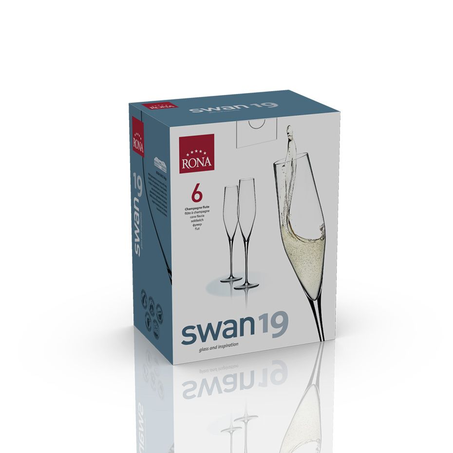 RONA Swan 天鵝系列 香檳杯 190ml 原廠6入彩盒