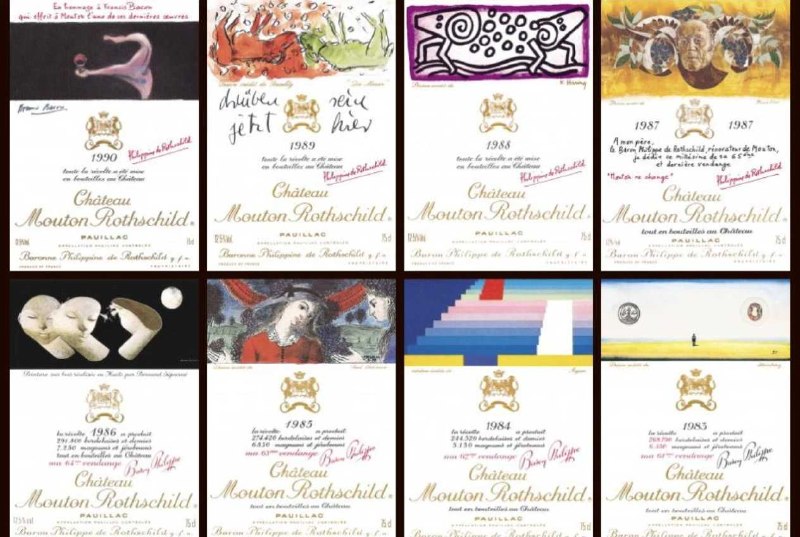 Mouton Rothschild 波爾多酒標示意